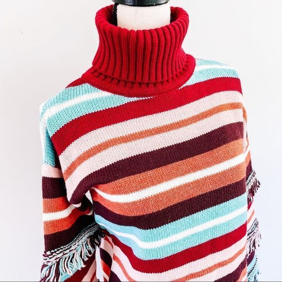 Hayley Menzies Sweater Sunset Stripes Fringe Jumper - Picture 3 of 10